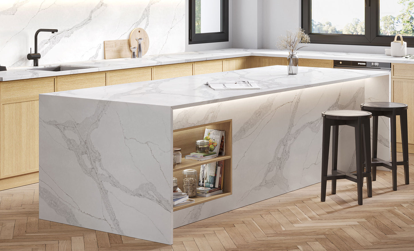 Vadara Quartz Amaranta Polished 126" x 63" 2 cm Quartz Slab