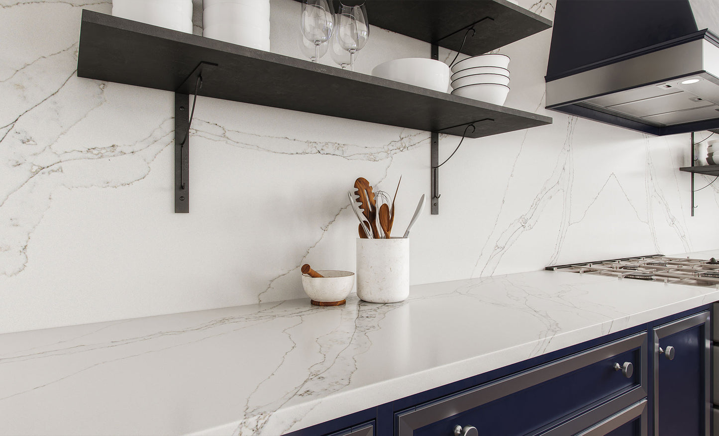 Vadara Quartz Phantom TrailPolished 126" x 63" 2 cm Quartz Slab