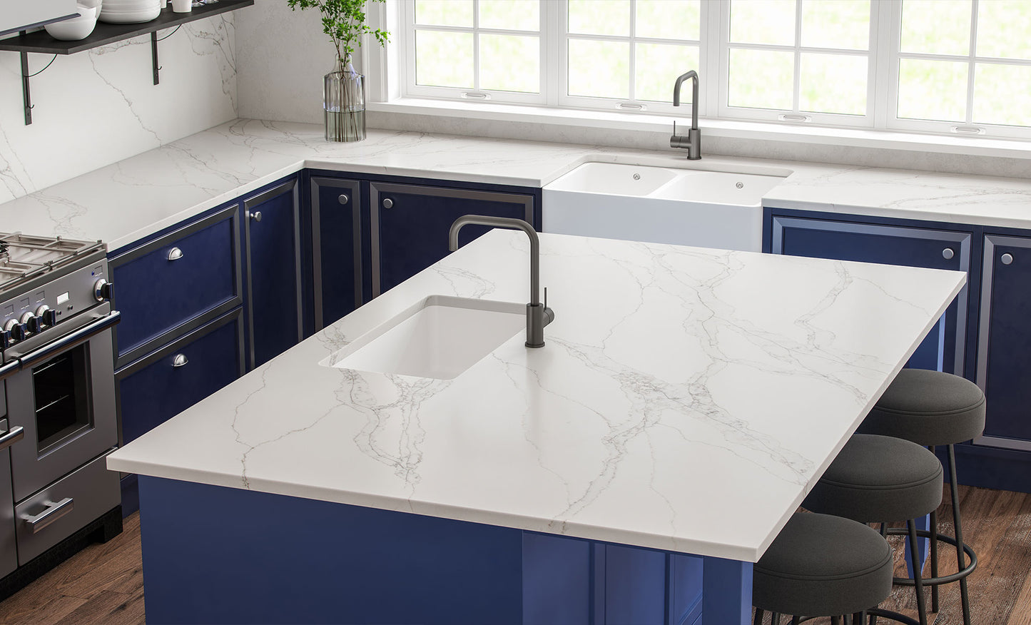 Vadara Quartz Phantom TrailPolished 126" x 63" 2 cm Quartz Slab