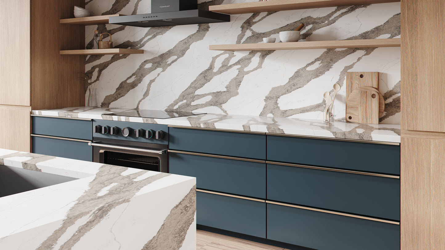 Vadara Quartz Safari Delta Polished 126" x 63" 2 cm Quartz Slab