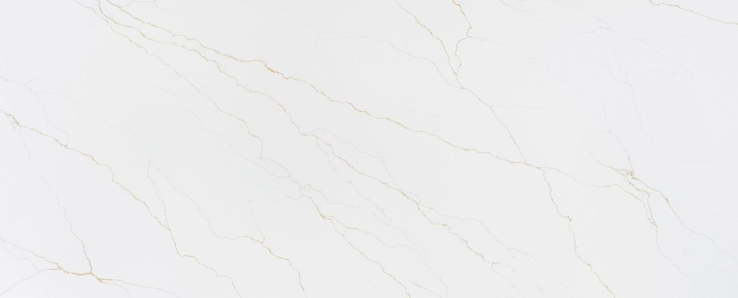 HanStone Calcatta Gold 130" x 65" x 2 cm" Polished Quartz Slab