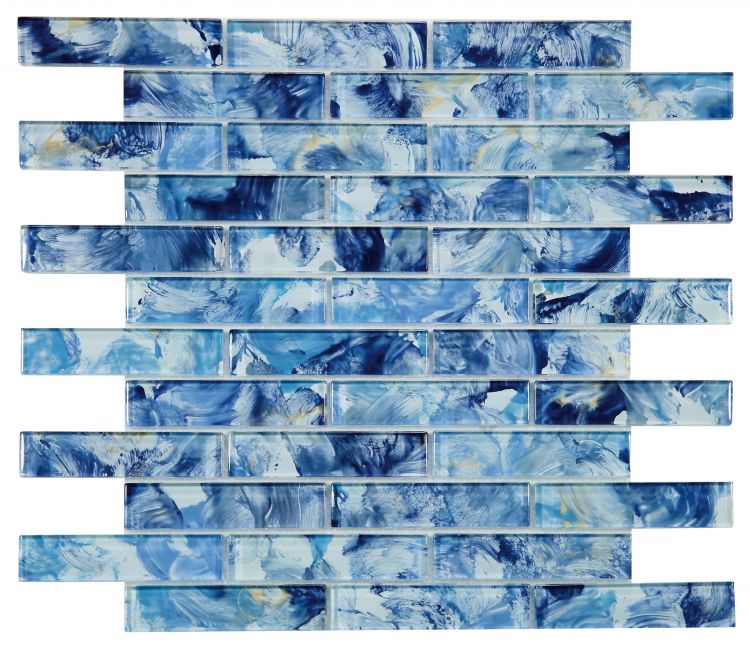 Elysium Tiles Watercolor Blue 11.75 x 11.75 Mosaic Tiles