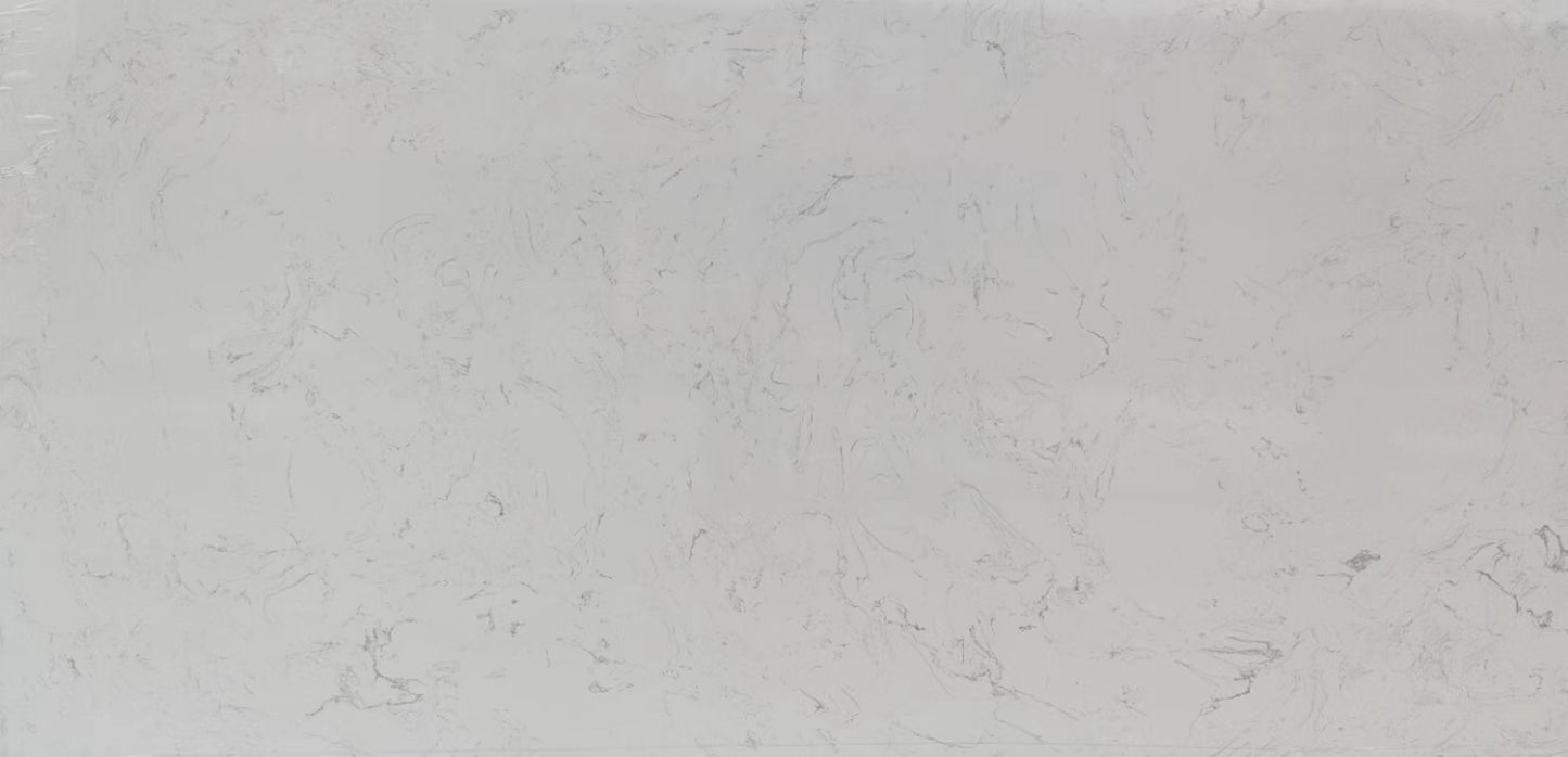 LX Prefab White Carrara |26''x110''| 2cm Polished Enhanced Marble Countertop