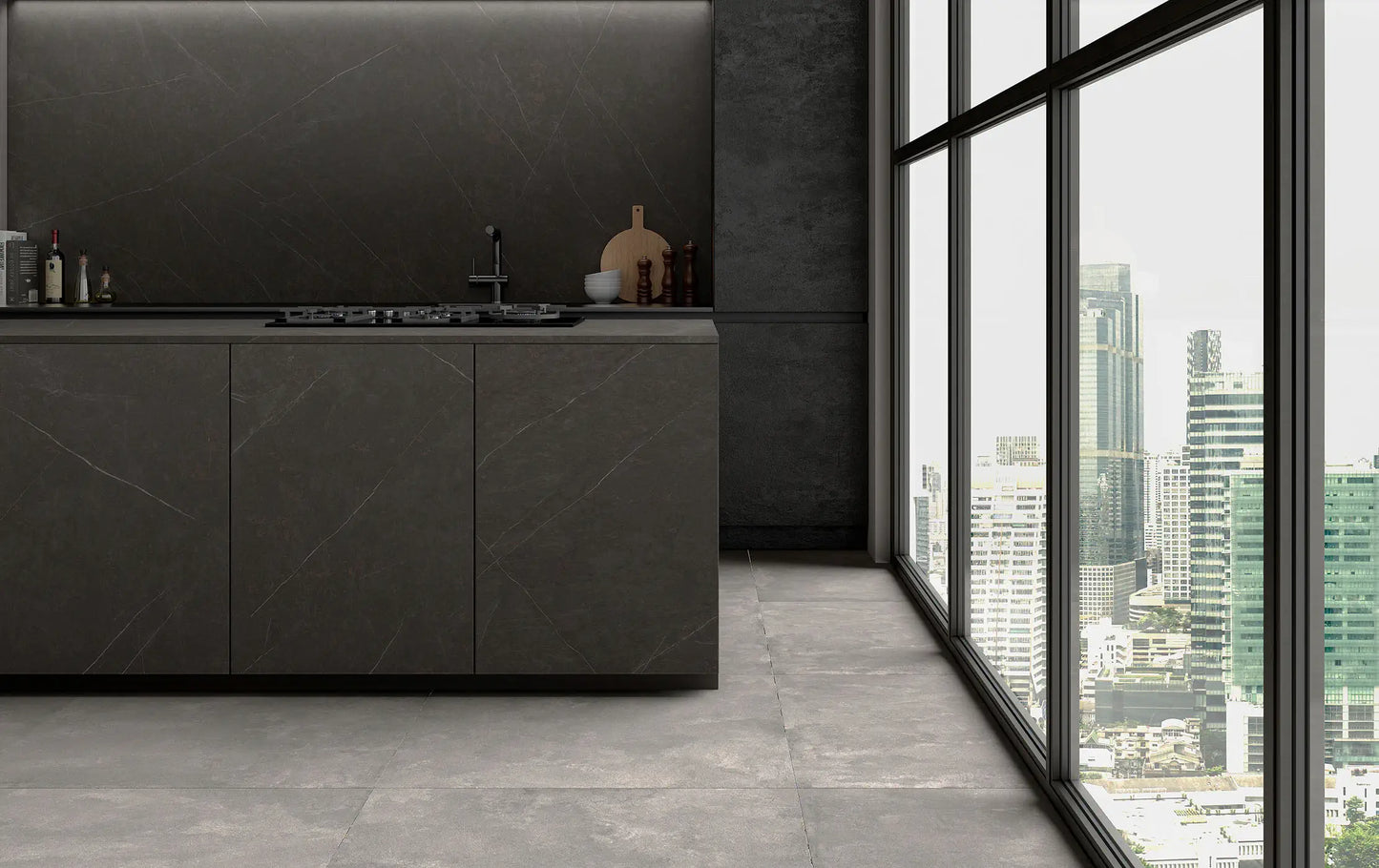 Ascale Allure Black 127''x 63'' 12mm Polished Porcelain Slab