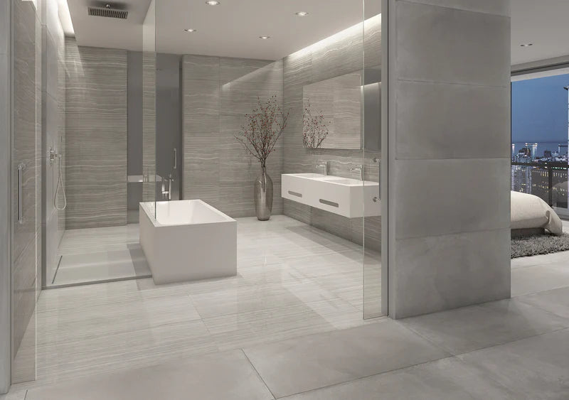 Ottimo | Millerighe Silver | 24’’ x 48’’ Polished Porcelain Tile