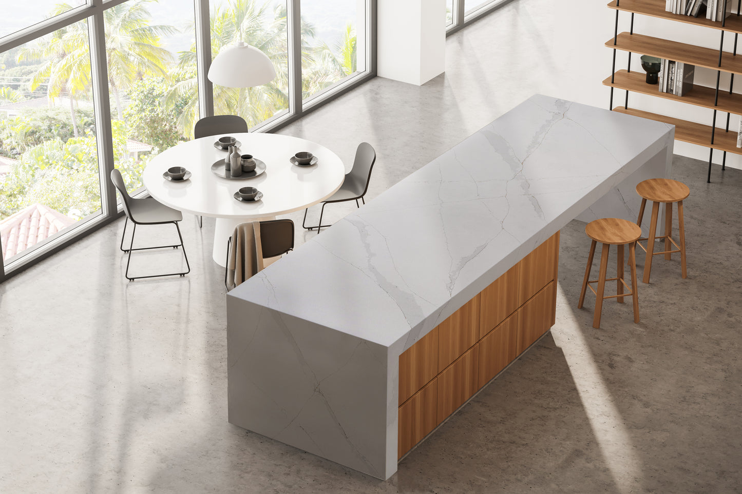HanStone Aurelia 130" x 65" x 2 cm" Polished Quartz Slab