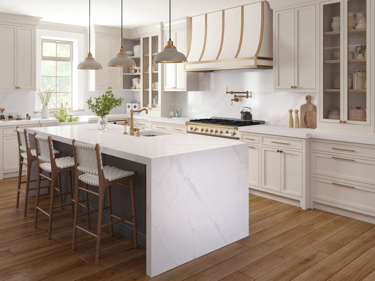 HanStone Aurelia 130" x 65" x 2 cm" Polished Quartz Slab