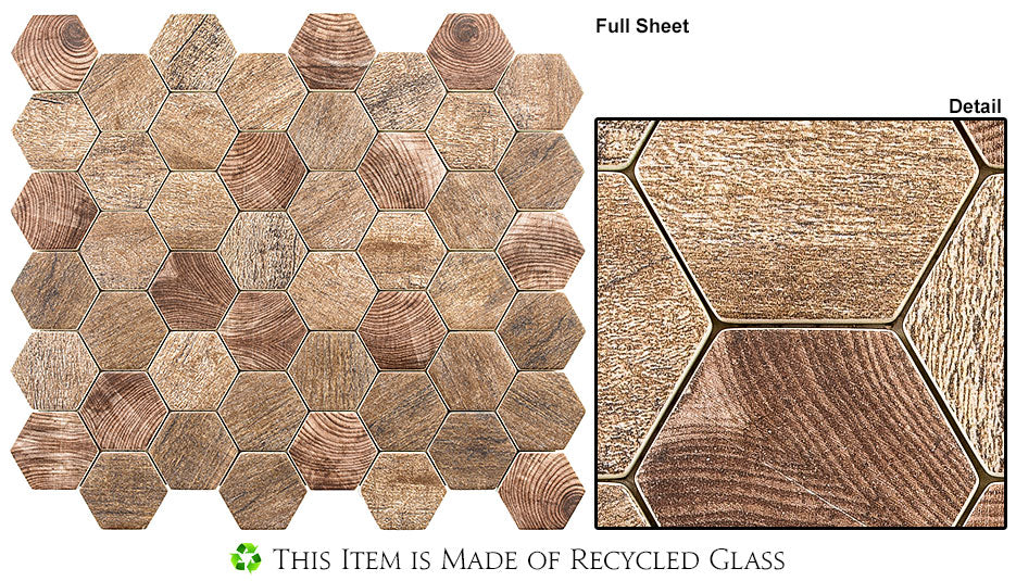 Glazzio Tiles Woodland Series|12 7/8'' x 11 1/8'' | Autumn Maple |Mosaic Tiles