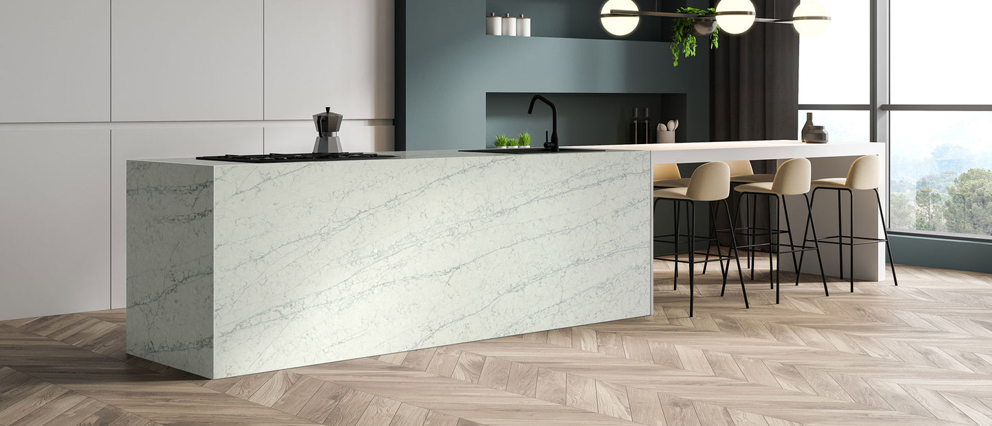 MSI Calacatta Azurmatt |140x82| 2 cm Polished Quartz Slab