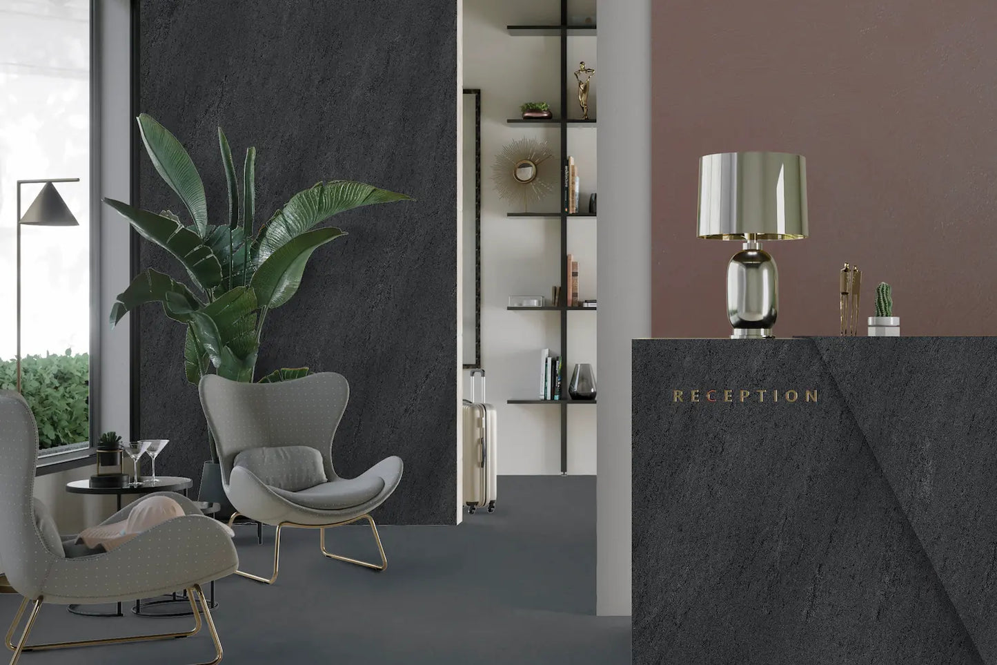 Francini |Forte Collection| Basaltina Dark| 126''x63''| 12 mm Matte Porcelain Slab