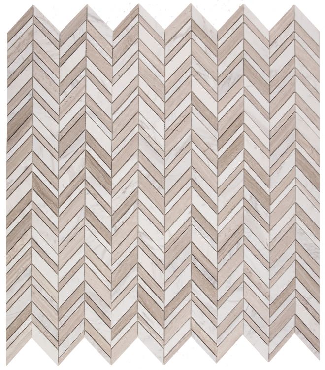 Elysium Tiles Chevron Shadow Loft 11.75'' x 12'' Mosaic Tiles