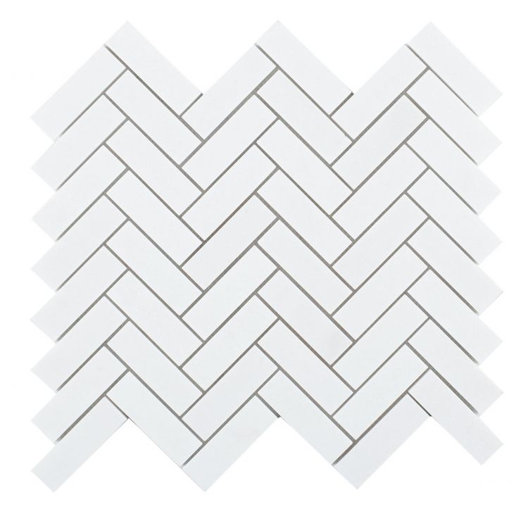 Elysium Tiles Chevron Long Thassos 11'' x 12.50'' Mosaic Tiles