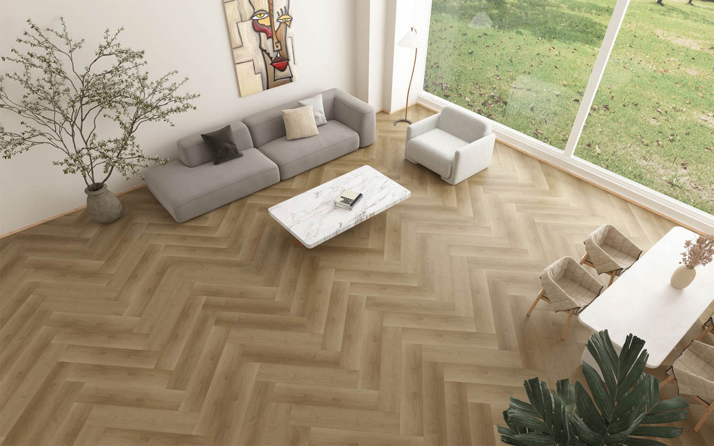 Gaia Flooring eTerra Collection|Red Series|Herringbone|Nota Alta 5.90’’x 28.3’’x 8mm SPC Flooring