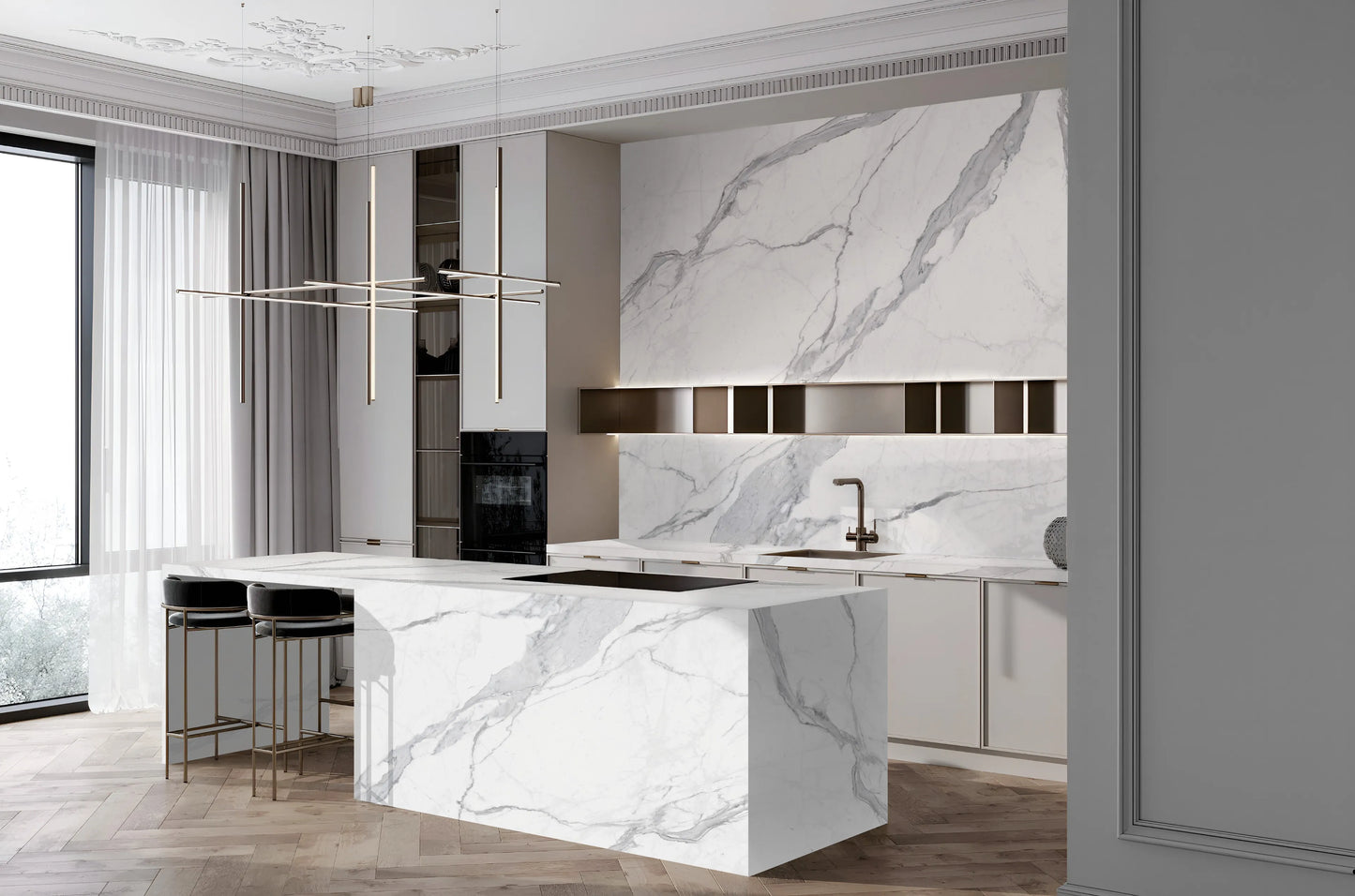 Ascale Torano Statuario 127''x63'' 12 mm Polished Porcelain Slab