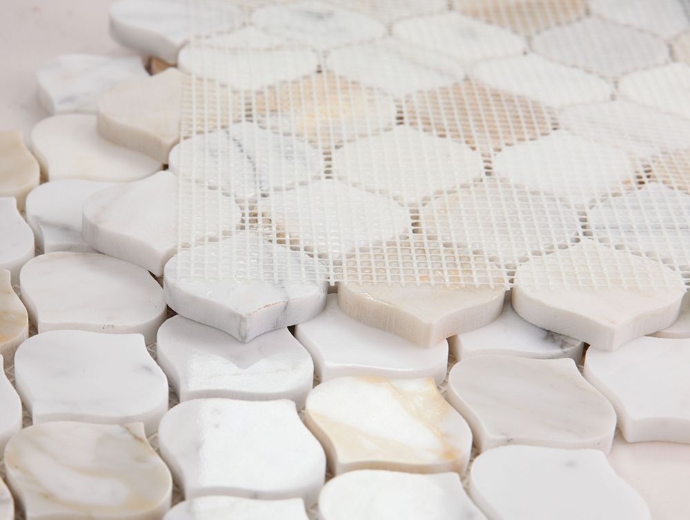 Elysium Tiles Water Drop Calacatta Gold Polished 11 x 11 Mosaic Tiles