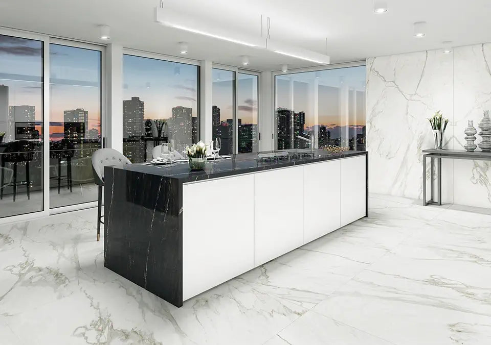Ascale Grassi White 127''x63'' 12 mm Polished Porcelain Slab