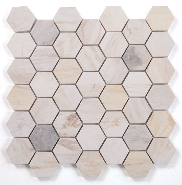 Elysium Tiles Hexagon Eura Polished Eurasian 2''x2'' | 11.75'' x 12''