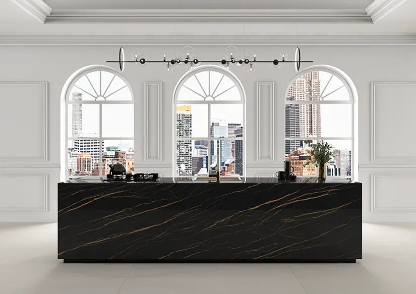 Ascale Laurent Black 127''x63'' 12 mm Polished Porcelain Slab