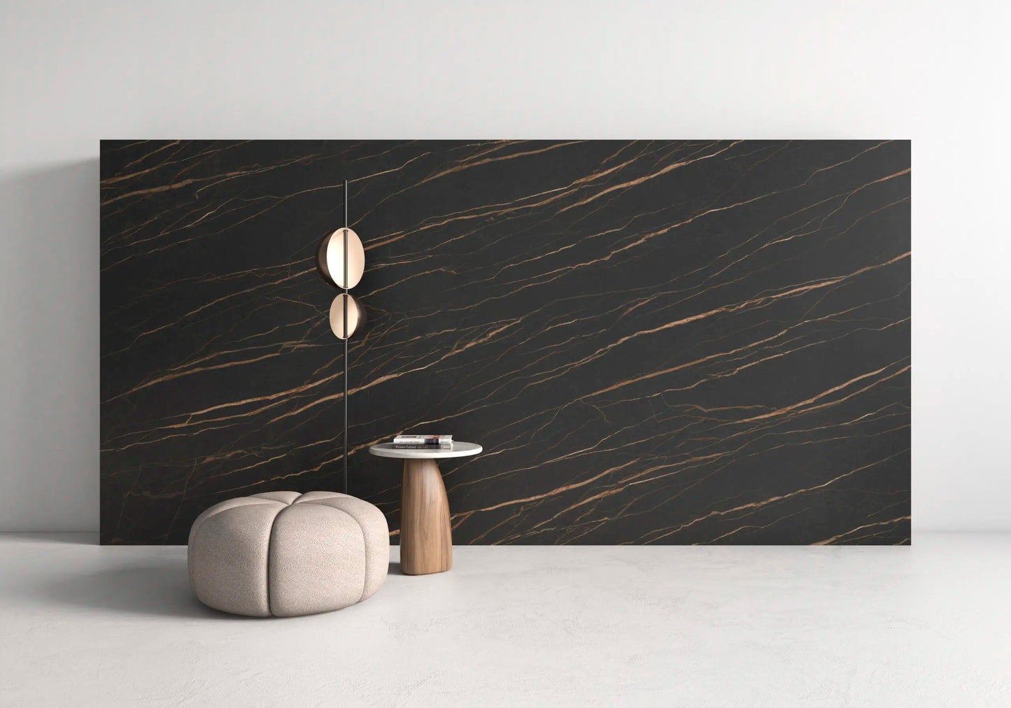 Ascale Laurent Black 127''x63'' 12 mm Polished Porcelain Slab