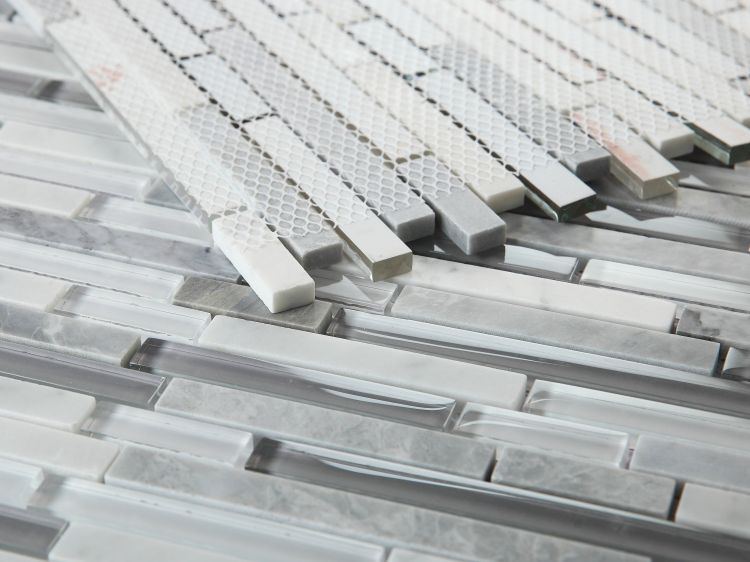 Elysium Tiles Linear Montage Grey 11.75'' x 12'' Mosaic Tiles
