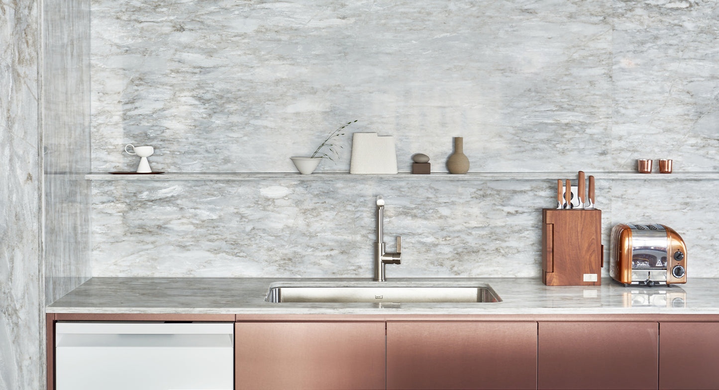 HanStone Matterhorn 130" x 65" x 2 cm" Polished Quartz Slab