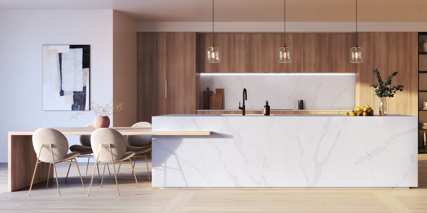 HanStone Odina 130" x 65" x 2 cm" Polished Quartz Slab