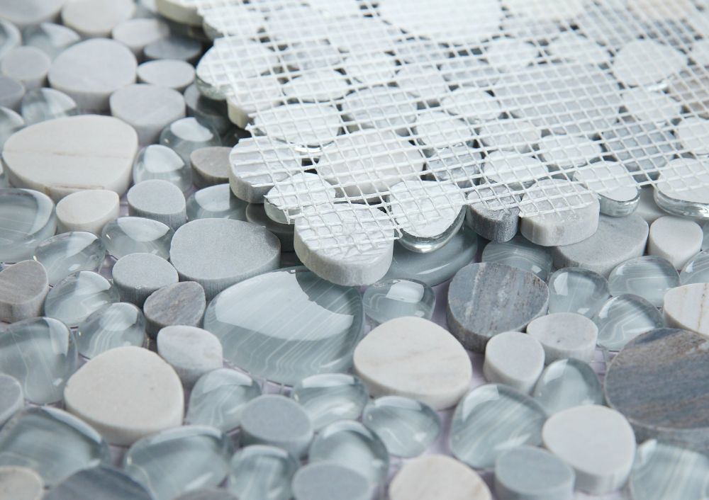 Elysium Tile Peach Blue 12''x 12'' Mosaic Tile