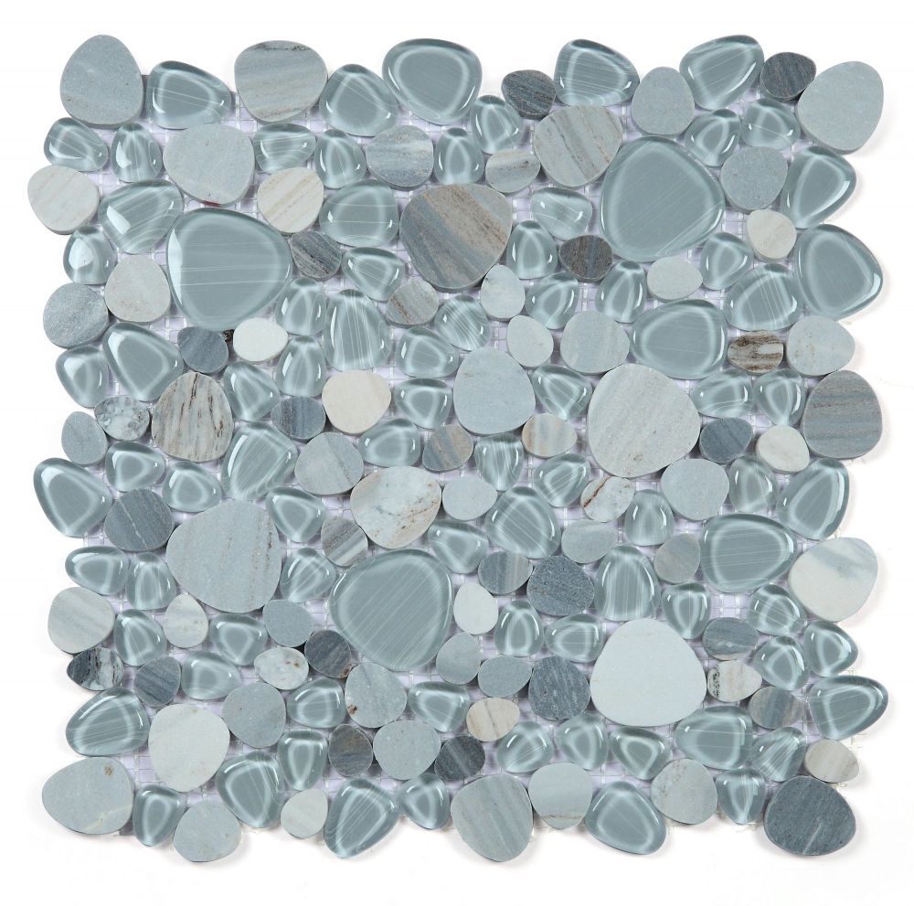 Elysium Tile Peach Blue 12''x 12'' Mosaic Tile