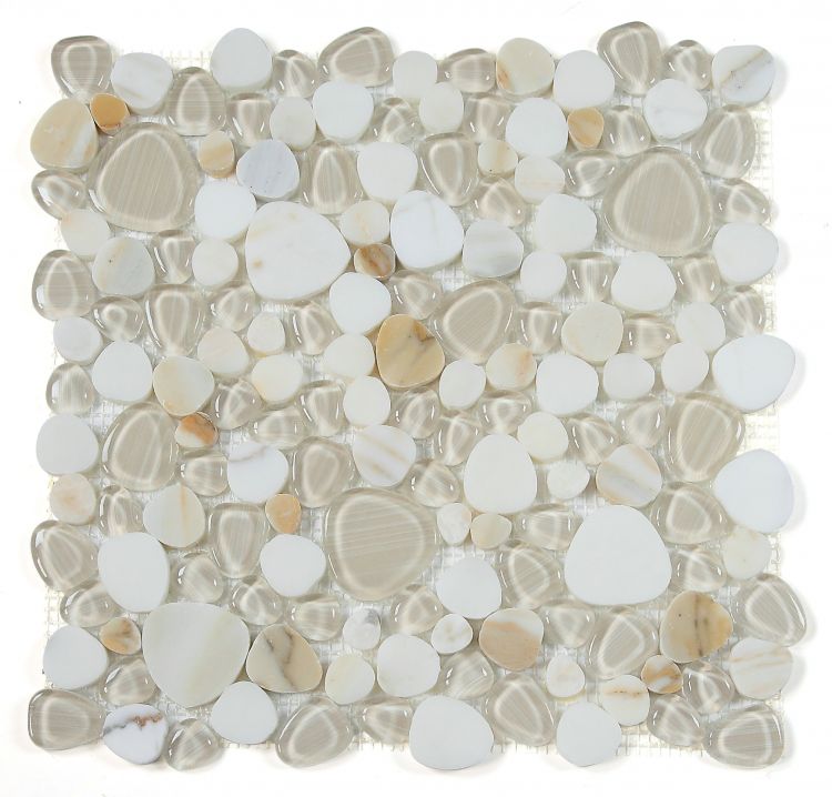 Elysium Tiles Peach Calacatta Gold 12''x 12'' Mosaic Tile