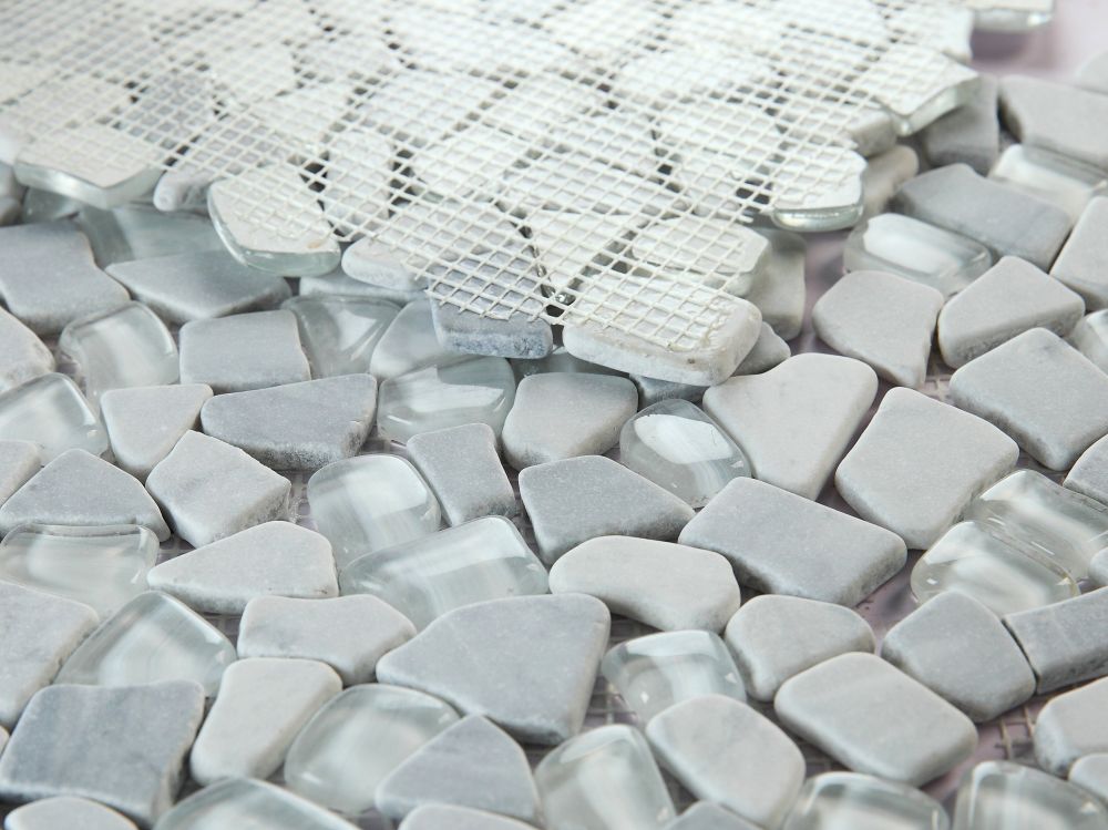 Elysium Tiles Pebble Grey 12'' x 12'' Mosaic Tile