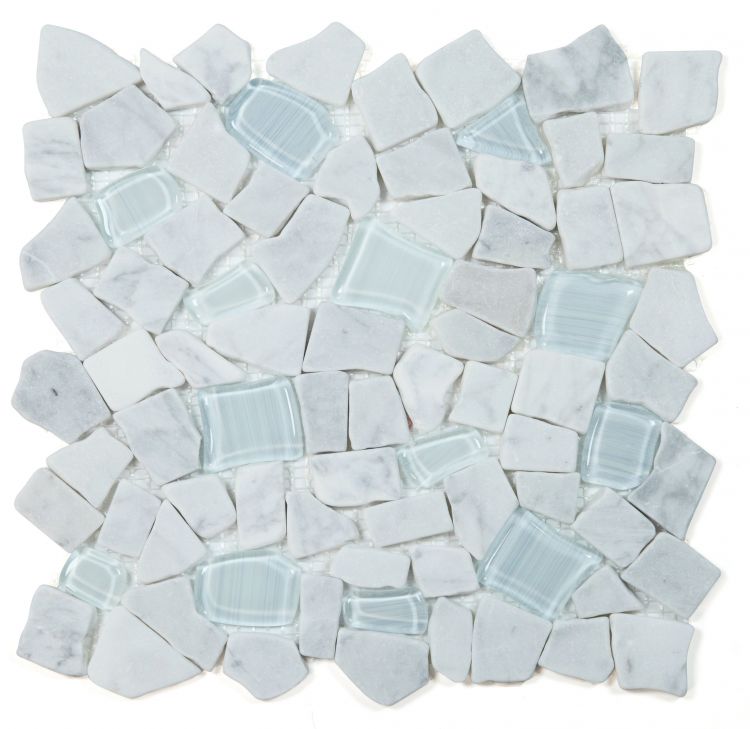 Elysium Tiles Pebble Carrara 12'' x 12'' Mosaic Tile