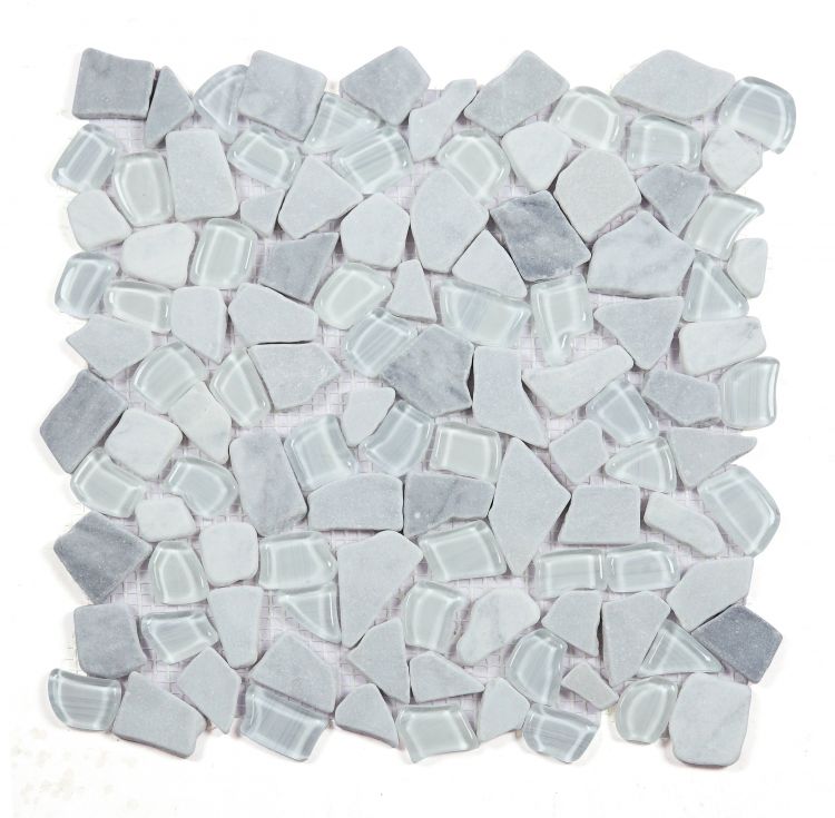 Elysium Tiles Pebble Grey 12'' x 12'' Mosaic Tile