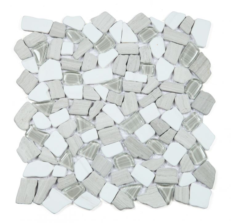 Elysium Tiles Pebble Loft 12''x 12'' Mosaic Tile