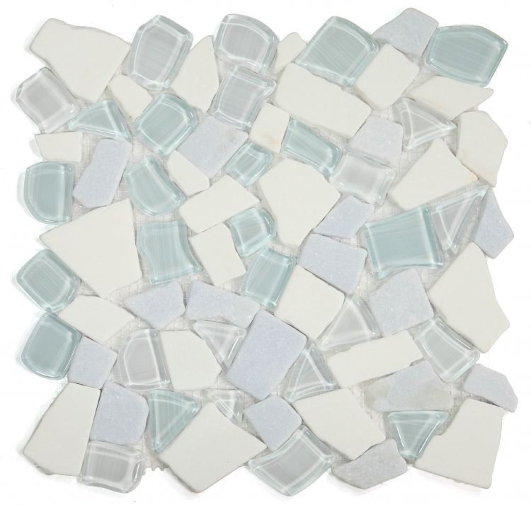 Elysium Tiles Pebble Sky 12'' x 12'' Mosaic Tile