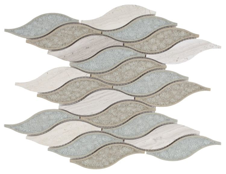 Elysium Tiles Pontus Blue 10.75'' x 10.75'' Mosaic Tiles