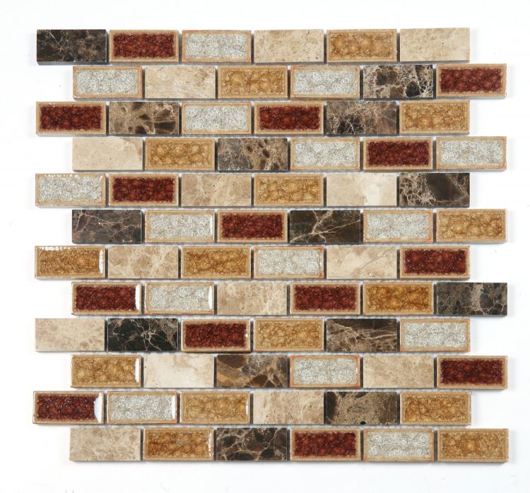 Elysium Tiles Princess Brick 11.75'' x 11.75'' Mosaic Tile