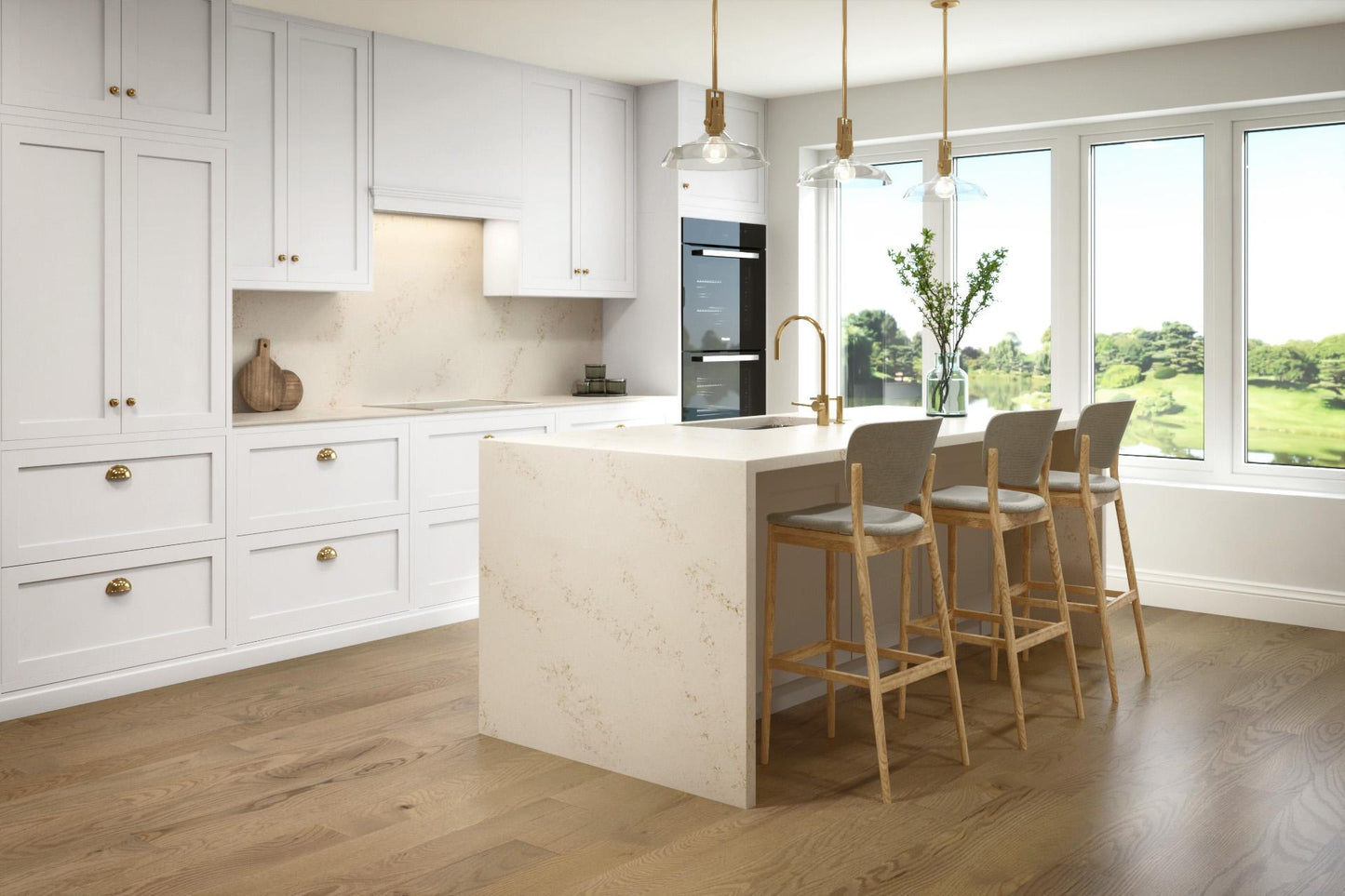 HanStone Ridge 130" x 65" x 2 cm" Polished Quartz Slab