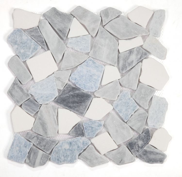 Elysium Tile River Stone Blue Ocean 12''x12'' Mosaic Tile