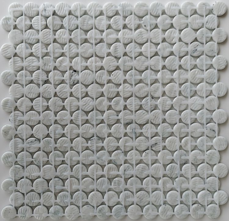 Elysium Tiles Vanguard Penny Onyx Teal 11.25''x11.25'' Mosaic Tiles