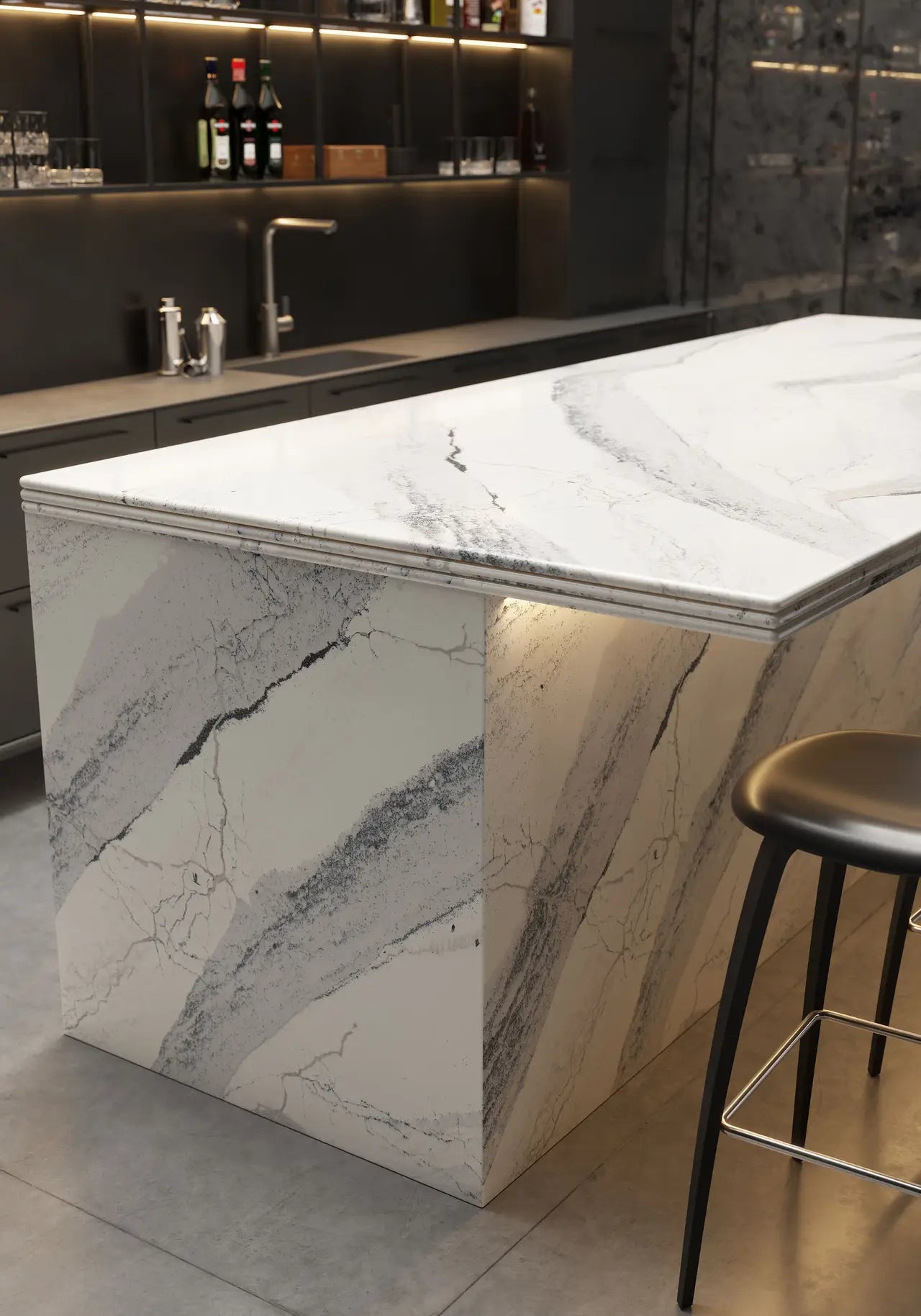 Cambria Windsor Steel Satin Ridge 132''x 65.5'' 2 cm Quartz Slab