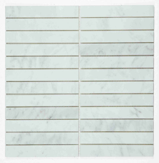 Elysium Tiles Slot Carrara Honed 11.75 x 11.75 Mosaic Tiles