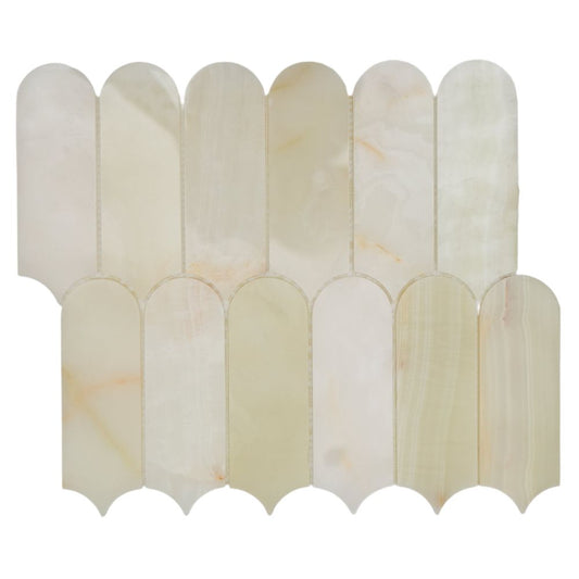 Elysium Tiles Piano Onyx Green Polished 10''x 11.75'' Mosaic Tiles