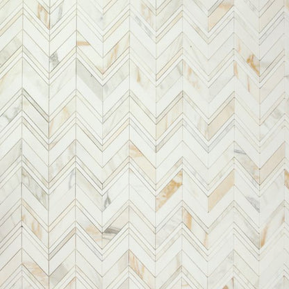 Elysium Tiles Chevron Ravenna Calacatta 11.75" x 12.25" Mosaic Tile