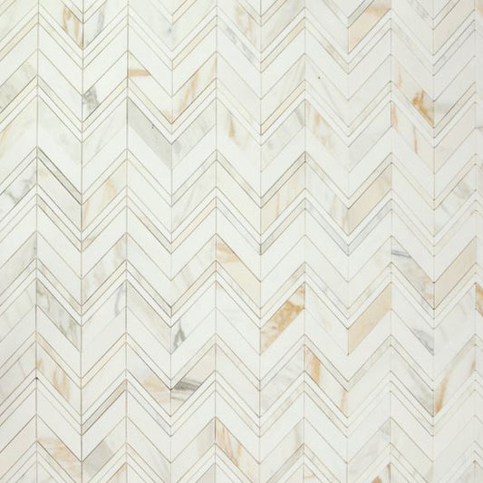 Elysium Tiles Chevron Ravenna Calacatta 11.75" x 12.25" Mosaic Tile