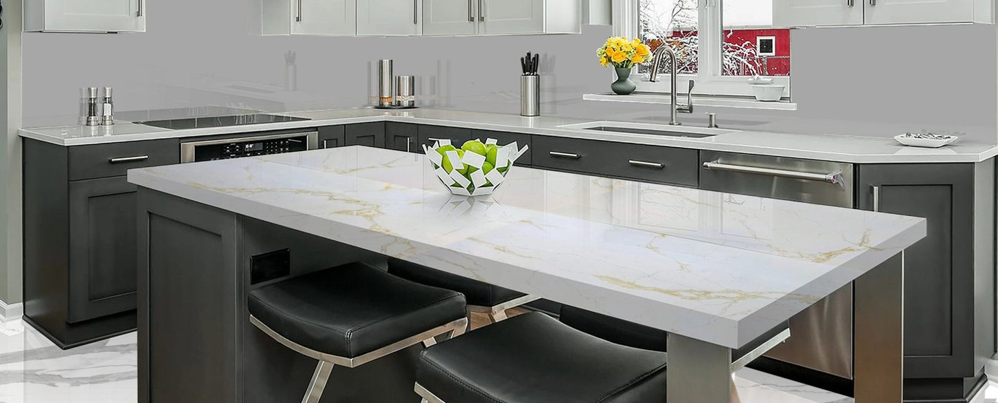 Raphael Stone Calacatta Milano 126' x63'' |2 cm Polished Quartz Slab