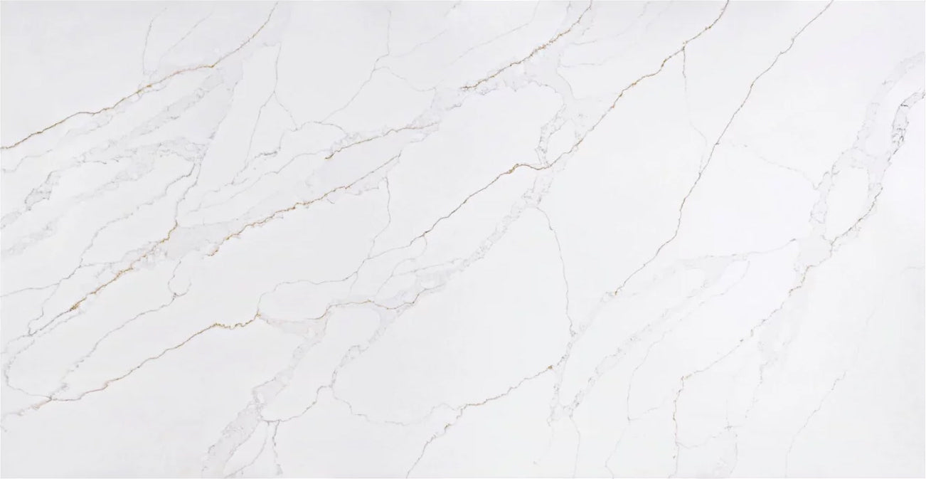 Raphael Stone RQ09910 Calacatta Romano 126" x 63" Polished Quartz Slab