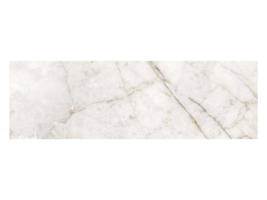 European Porcelain and Ceramics Cuarzo Marmorea Wall Perla 12'' x 39'' Polished Porcelain Tile
