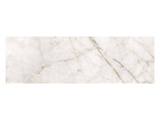 European Porcelain and Ceramics Cuarzo Marmorea Wall Perla 12'' x 39'' Polished Porcelain Tile