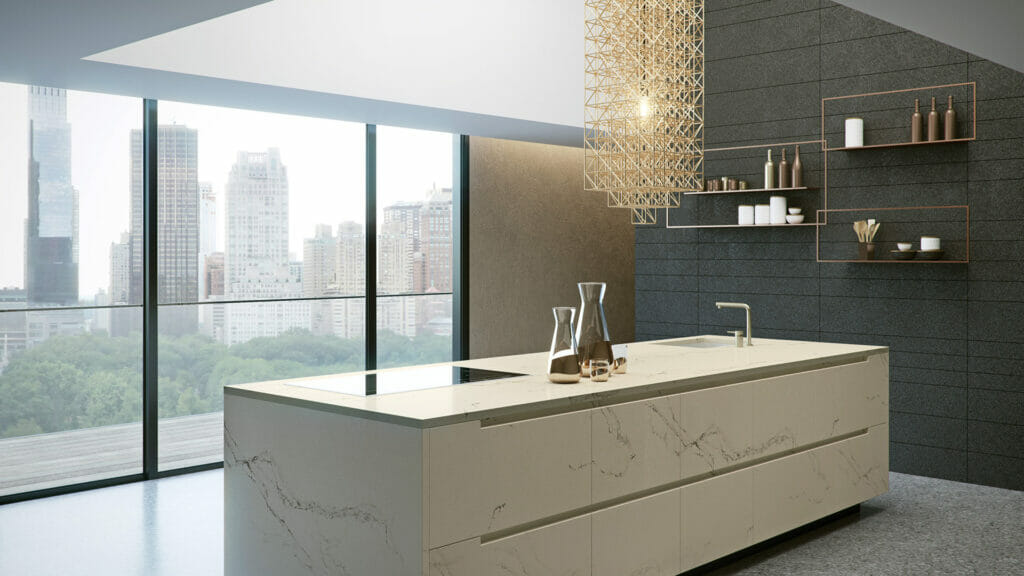 Caesarstone Statuario Nuvo | 130’’ x 64.6’’ | 2 CM| Polished Quartz Slab