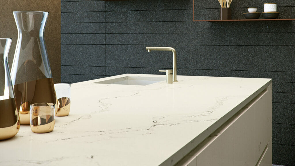 Caesarstone Statuario Nuvo | 130’’ x 64.6’’ | 2 CM| Polished Quartz Slab